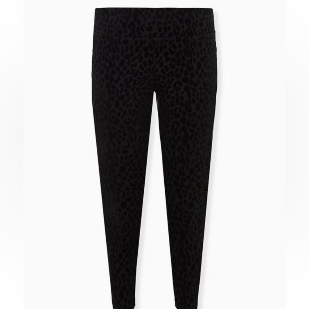Pixie skinny black animal print pant